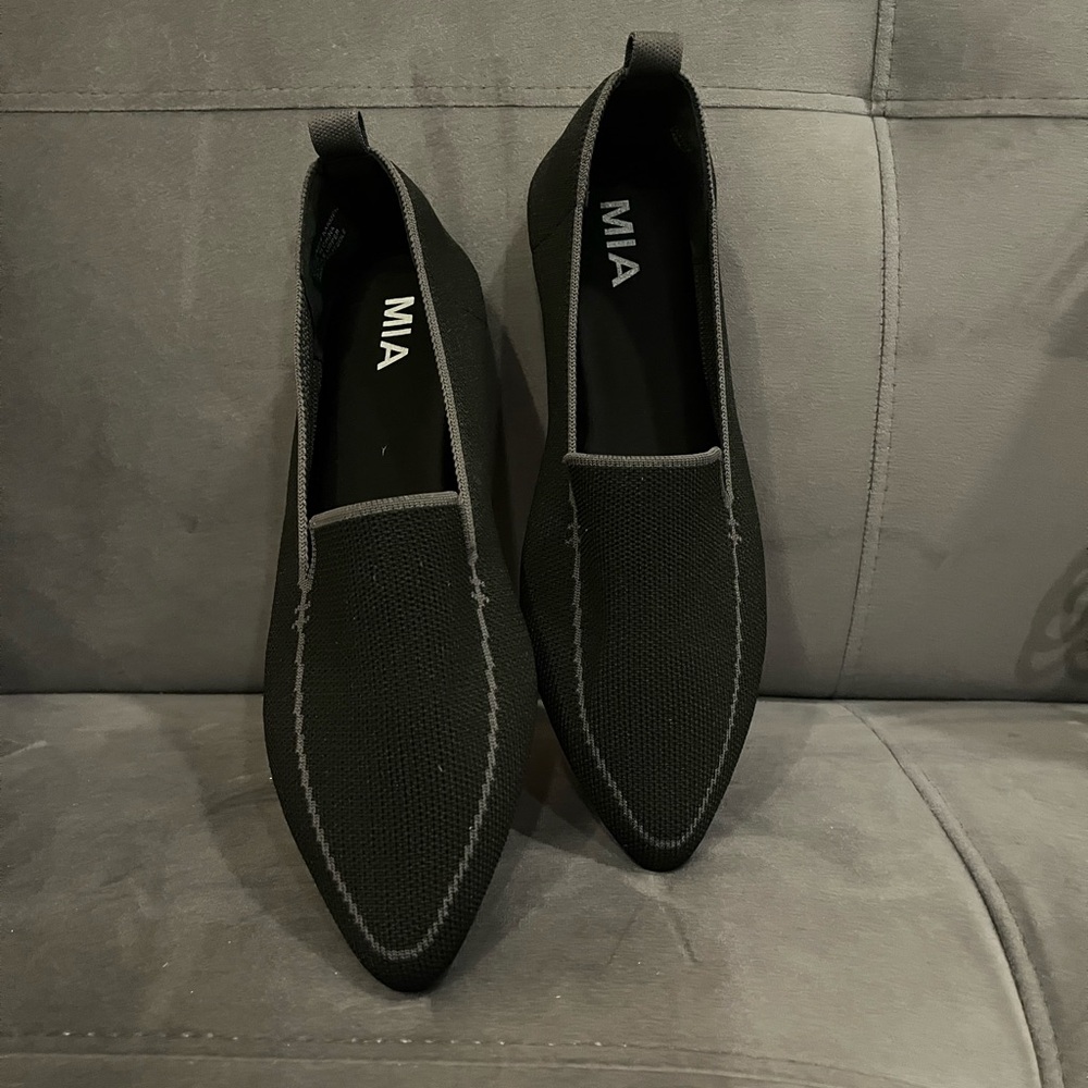 MIA Women’s Black and Gray Slip-On Loafers
